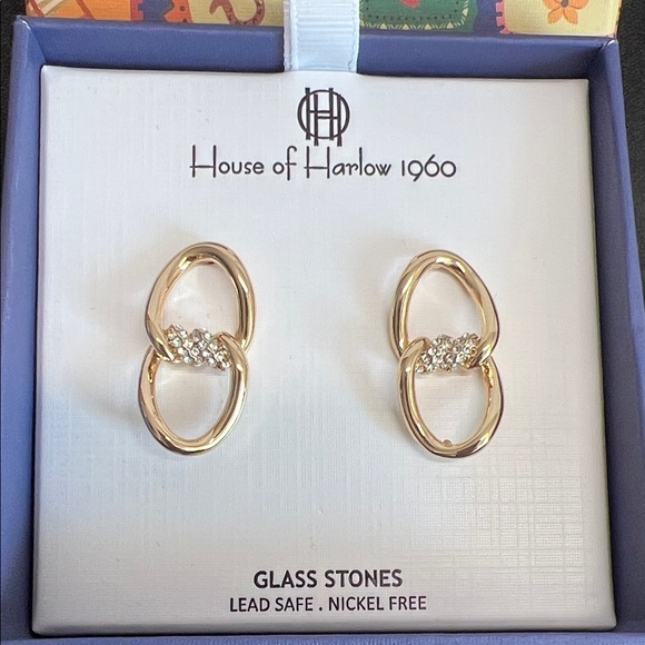 House of Harlow 1960 | Double Loop Gem Earrings ✨ - Picture 1 of 6